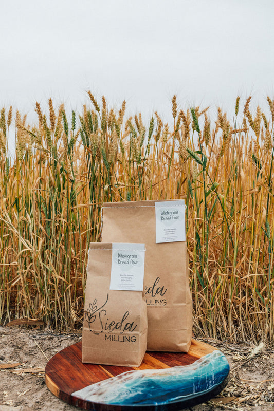 Wholegrain wheat used to produce stone-milled wholegrain bread flour, grown and milled in Esperance, Western Australia